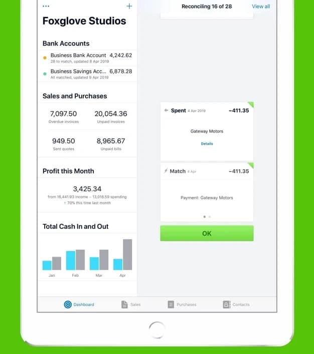 Xero iPad app - deeper level allows you to see who owes money. 