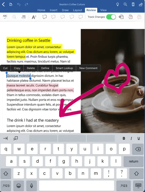 Microsoft Word for iPad.