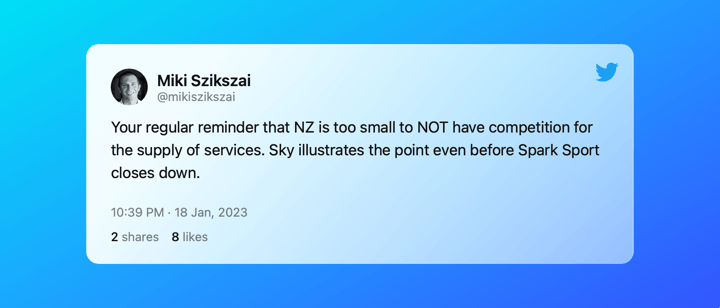 Miki Szikazai - Tweet about Sky Sport Now price increase.