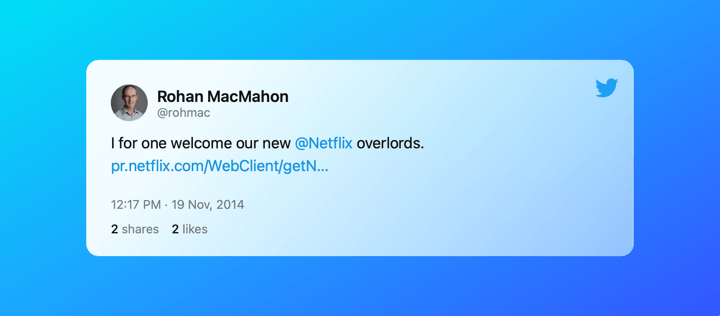 Tweet from Rohan MacMahon.