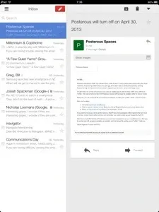 Gmail iPad app.