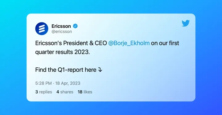 Ericsson on q1 2023 results.
