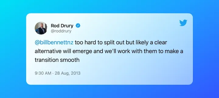 @billbennettnz too hard to split out but likely a clear alternative will emerge and we’ll work with them to make a transition smooth.