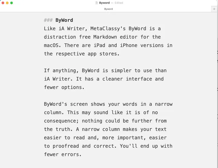 ByWord on macOS.