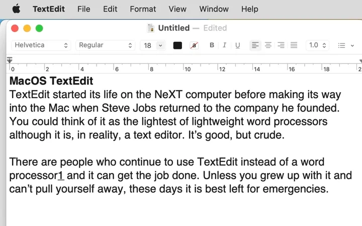 macOS TextEdit
