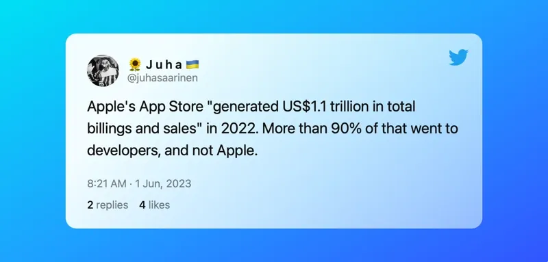 Apple App Store generates more than $1 trillion. 