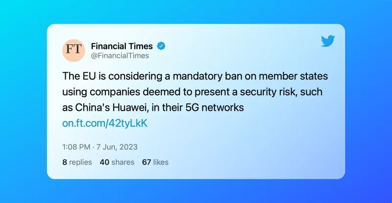 Financial Times - EU considering mandatory ban on security risk companies.
