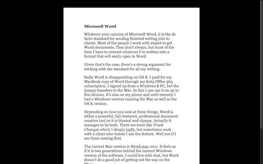 Microsoft Word Mac OS X.