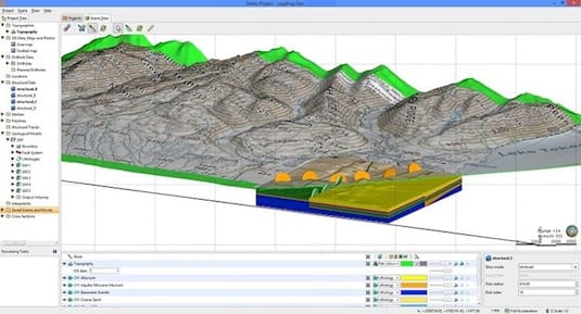 Aranz-Geo’s Leapfrog geological modelling software.