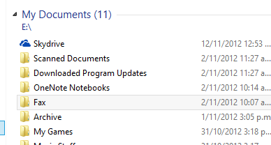 Windows 8 has a fax folder. 