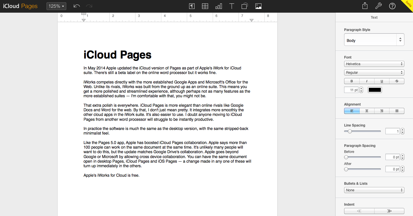 Apple iCloud Pages 2014.