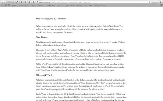 WordPress on a Mac.