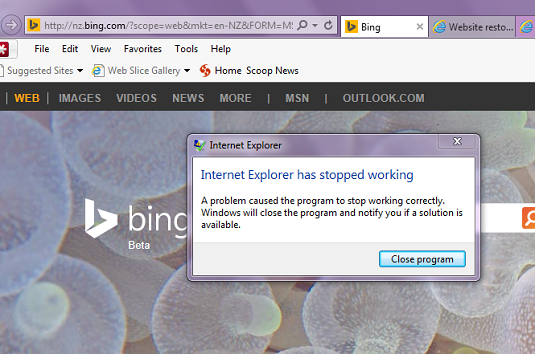 Internet Explorer is unstable. 