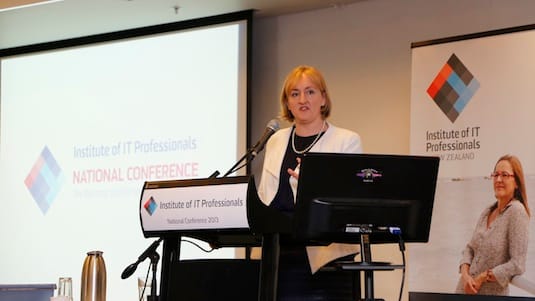 IT Minister Amy Adams speaking at the IITP 2013 conference.