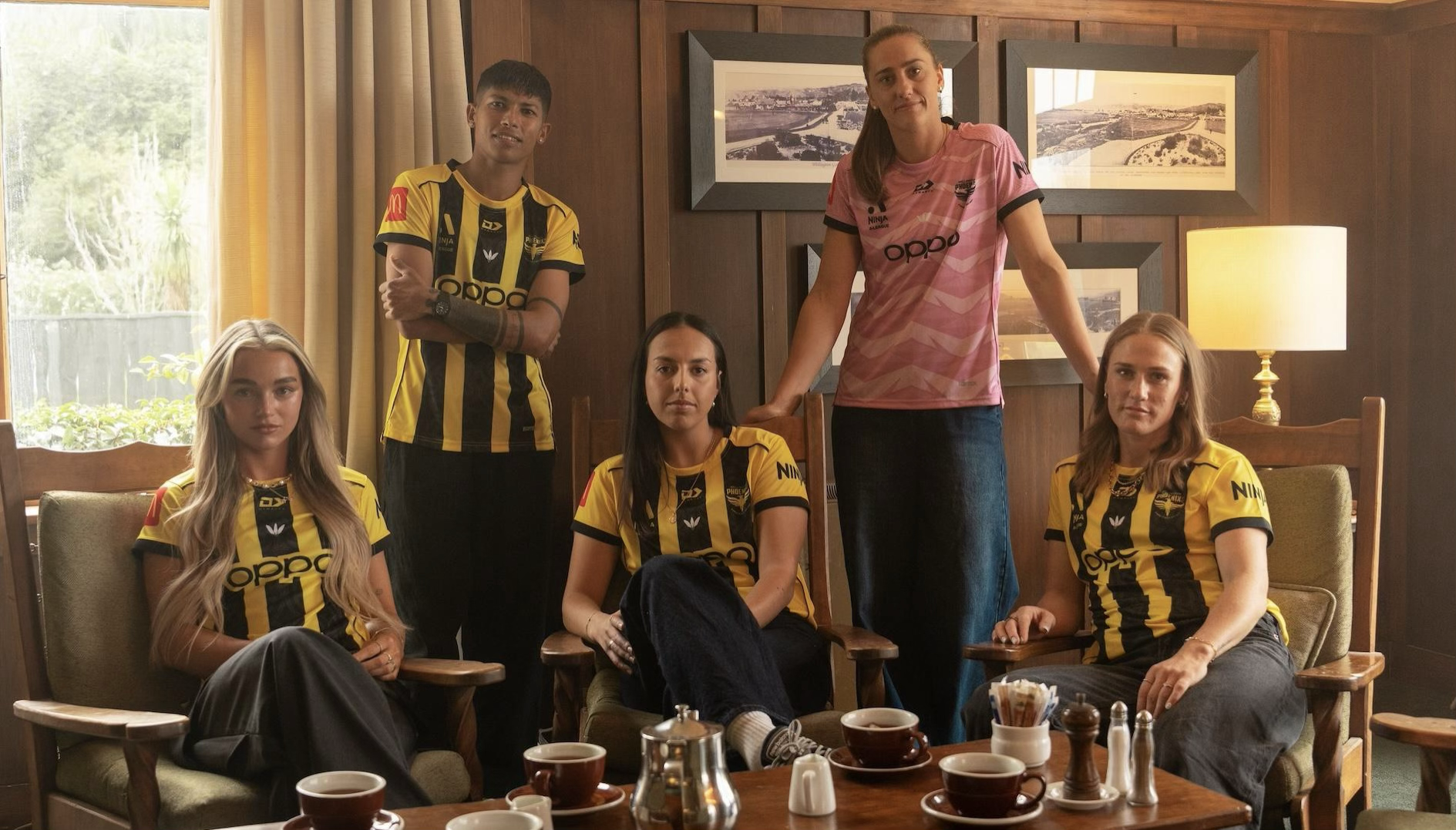 Phoenix players show Oppo branded kit.