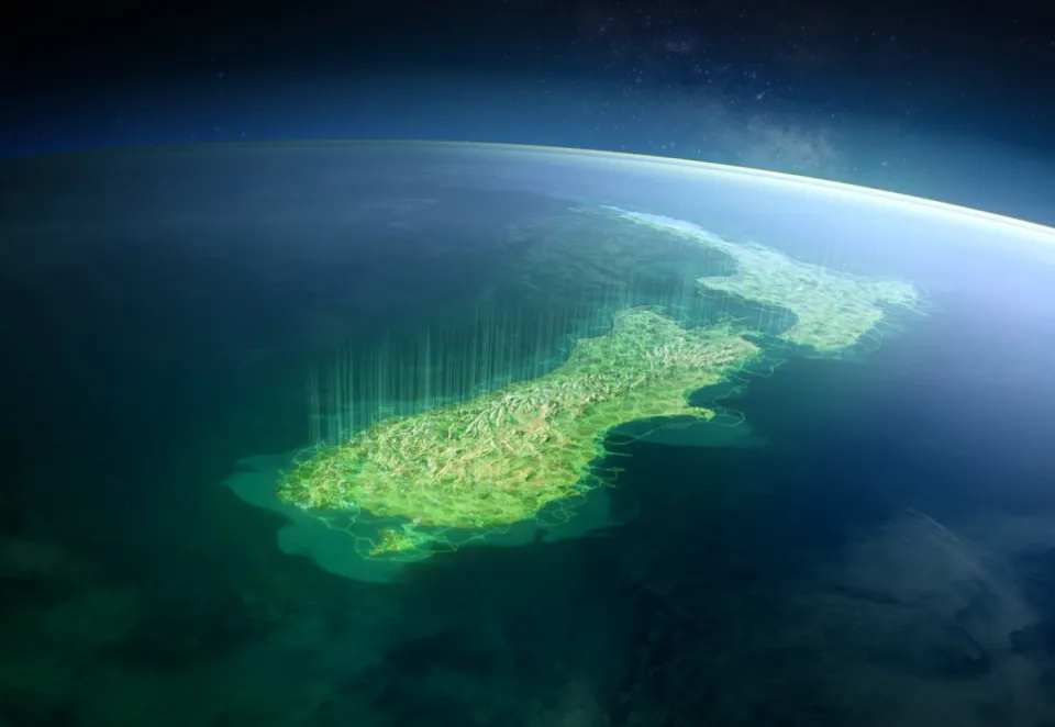 One New Zealand satellite view.