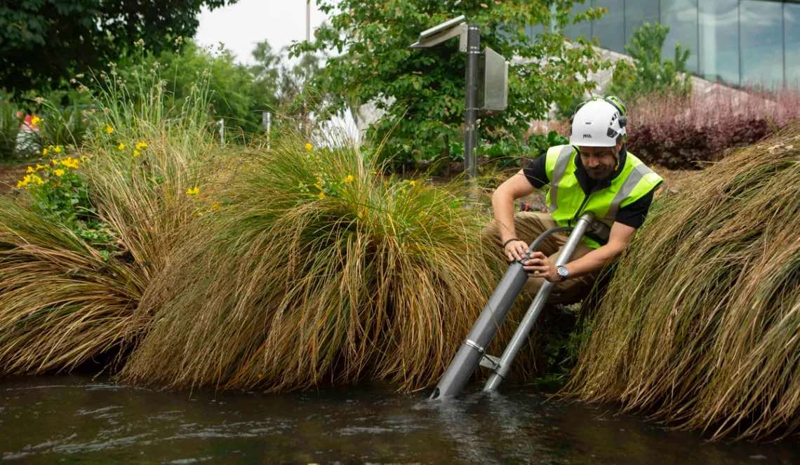 Adroit water testing in the Avon river.