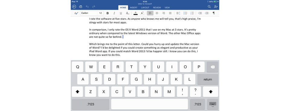 Word on iPad.