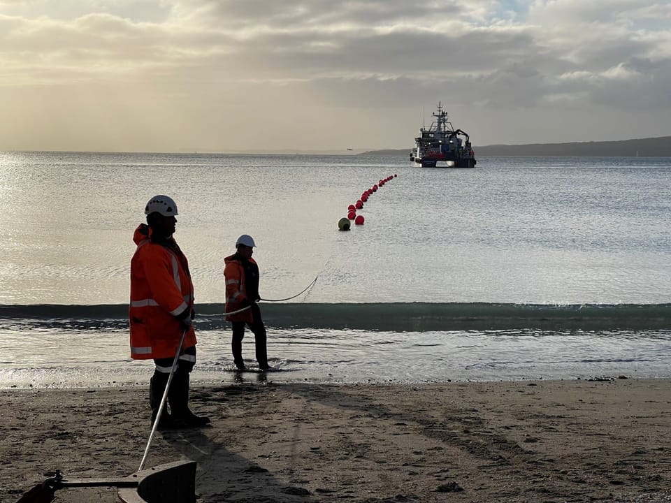 Southern Cross Next cable landing at Takapuna Beach. 