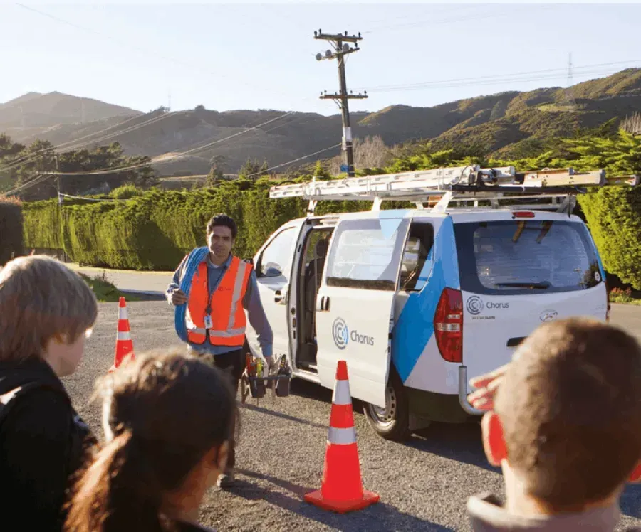 Chorus van, rural New Zealand fibre.